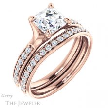 14k Rose Gold Asscher Cut Forever One Engagement Ring Setting #GTJ1039-asscher-fo-r 6 14k Rose Gold Asscher Cut Forever One Engagement Ring Setting #GTJ1039-asscher-fo-r