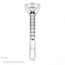 14k White Gold Asscher Cut Forever One Engagement Ring Setting #GTJ1039-asscher-fo-w 3 14k White Gold Asscher Cut Forever One Engagement Ring Setting #GTJ1039-asscher-fo-w