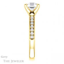 14k Yellow Gold Asscher Cut Forever One Engagement Ring Setting #GTJ1039-asscher-fo-y 3 14k Yellow Gold Asscher Cut Forever One Engagement Ring Setting #GTJ1039-asscher-fo-y
