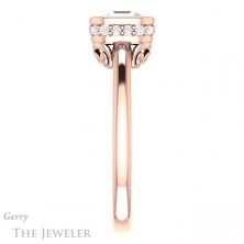 14k Rose Gold Asscher Cut Forever One Engagement Ring Setting #GTJ1040-asscher-fo-r