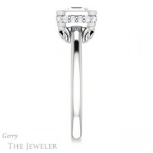 14k White Gold Asscher Cut Forever One Engagement Ring Setting #GTJ1040-asscher-fo-w 3 14k White Gold Asscher Cut Forever One Engagement Ring Setting #GTJ1040-asscher-fo-w