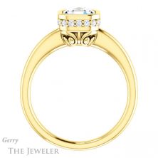 14k Yellow Gold Asscher Cut Forever One Engagement Ring Setting #GTJ1040-asscher-fo-y 2 14k Yellow Gold Asscher Cut Forever One Engagement Ring Setting #GTJ1040-asscher-fo-y
