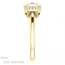 14k Yellow Gold Asscher Cut Forever One Engagement Ring Setting #GTJ1040-asscher-fo-y 3 14k Yellow Gold Asscher Cut Forever One Engagement Ring Setting #GTJ1040-asscher-fo-y