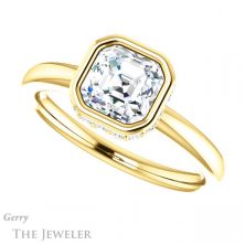 14k Yellow Gold Asscher Cut Forever One Engagement Ring Setting #GTJ1040-asscher-fo-y 5 14k Yellow Gold Asscher Cut Forever One Engagement Ring Setting #GTJ1040-asscher-fo-y