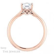 14k Rose Gold Asscher Cut Forever One Engagement Ring Setting #GTJ1042-asscher-fo-r