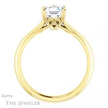 14k Yellow Gold Asscher Cut Forever One Engagement Ring Setting #GTJ1042-asscher-fo-y 2 14k Yellow Gold Asscher Cut Forever One Engagement Ring Setting #GTJ1042-asscher-fo-y