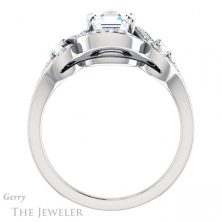 14k White Gold Asscher Cut Forever One Engagement Ring Setting #GTJ1044-asscher-fo-w