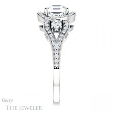 14k White Gold Asscher Cut Forever One Engagement Ring Setting #GTJ1044-asscher-fo-w