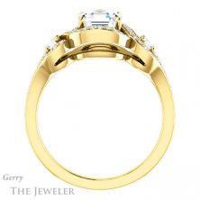 14k Yellow Gold Asscher Cut Forever One Engagement Ring Setting #GTJ1044-asscher-fo-y