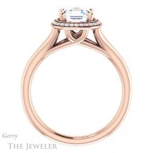 14k Rose Gold Asscher Cut Forever One Engagement Ring Setting #GTJ1045-asscher-fo-r 2 14k Rose Gold Asscher Cut Forever One Engagement Ring Setting #GTJ1045-asscher-fo-r