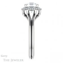 14k White Gold Asscher Cut Forever One Engagement Ring Setting #GTJ1045-asscher-fo-w 3 14k White Gold Asscher Cut Forever One Engagement Ring Setting #GTJ1045-asscher-fo-w
