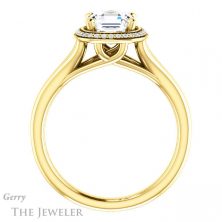14k Yellow Gold Asscher Cut Forever One Engagement Ring Setting #GTJ1045-asscher-fo-y 2 14k Yellow Gold Asscher Cut Forever One Engagement Ring Setting #GTJ1045-asscher-fo-y