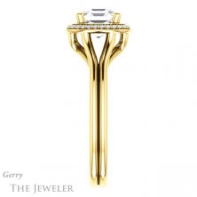 14k Yellow Gold Asscher Cut Forever One Engagement Ring Setting #GTJ1045-asscher-fo-y 3 14k Yellow Gold Asscher Cut Forever One Engagement Ring Setting #GTJ1045-asscher-fo-y
