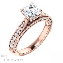 14k Rose Gold Asscher Cut Forever One Engagement Ring Setting #GTJ1049-asscher-fo-r 4 14k Rose Gold Asscher Cut Forever One Engagement Ring Setting #GTJ1049-asscher-fo-r