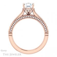 14k Rose Gold Asscher Cut Forever One Engagement Ring Setting #GTJ1049-asscher-fo-r 2 14k Rose Gold Asscher Cut Forever One Engagement Ring Setting #GTJ1049-asscher-fo-r