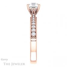 14k Rose Gold Asscher Cut Forever One Engagement Ring Setting #GTJ1049-asscher-fo-r 3 14k Rose Gold Asscher Cut Forever One Engagement Ring Setting #GTJ1049-asscher-fo-r