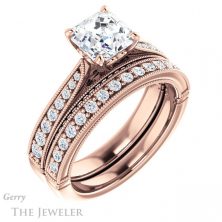 14k Rose Gold Asscher Cut Forever One Engagement Ring Setting #GTJ1049-asscher-fo-r 6 14k Rose Gold Asscher Cut Forever One Engagement Ring Setting #GTJ1049-asscher-fo-r
