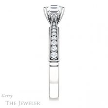 14k White Gold Asscher Cut Forever One Engagement Ring Setting #GTJ1049-asscher-fo-w