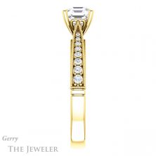 14k Yellow Gold Asscher Cut Forever One Engagement Ring Setting #GTJ1049-asscher-fo-y 3 14k Yellow Gold Asscher Cut Forever One Engagement Ring Setting #GTJ1049-asscher-fo-y