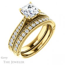 14k Yellow Gold Asscher Cut Forever One Engagement Ring Setting #GTJ1049-asscher-fo-y 6 14k Yellow Gold Asscher Cut Forever One Engagement Ring Setting #GTJ1049-asscher-fo-y
