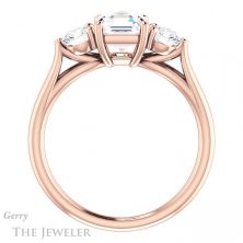 14k Rose Gold Asscher Cut Forever One Engagement Ring Setting #GTJ1050-asscher-fo-r