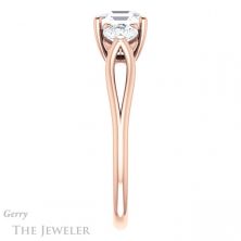 14k Rose Gold Asscher Cut Forever One Engagement Ring Setting #GTJ1050-asscher-fo-r