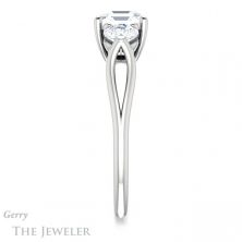 14k White Gold Asscher Cut Forever One Engagement Ring Setting #GTJ1050-asscher-fo-w