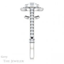 14k White Gold Asscher Cut Forever One Engagement Ring Setting #GTJ1051-asscher-fo-w
