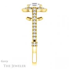 14k Yellow Gold Asscher Cut Forever One Engagement Ring Setting #GTJ1051-asscher-fo-y
