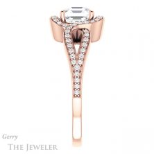 14k Rose Gold Asscher Cut Forever One Engagement Ring Setting #GTJ1052-asscher-fo-r 3 14k Rose Gold Asscher Cut Forever One Engagement Ring Setting #GTJ1052-asscher-fo-r