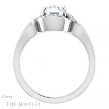 14k White Gold Asscher Cut Forever One Engagement Ring Setting #GTJ1052-asscher-fo-w