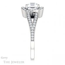 14k White Gold Asscher Cut Forever One Engagement Ring Setting #GTJ1052-asscher-fo-w