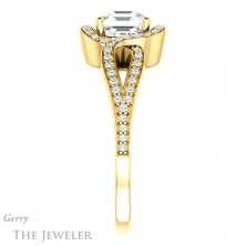 14k Yellow Gold Asscher Cut Forever One Engagement Ring Setting #GTJ1052-asscher-fo-y 3 14k Yellow Gold Asscher Cut Forever One Engagement Ring Setting #GTJ1052-asscher-fo-y