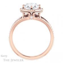 14k Rose Gold Asscher Cut Forever One Engagement Ring Setting #GTJ1053-asscher-fo-r 2 14k Rose Gold Asscher Cut Forever One Engagement Ring Setting #GTJ1053-asscher-fo-r
