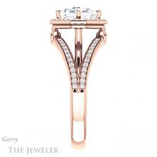 14k Rose Gold Asscher Cut Forever One Engagement Ring Setting #GTJ1053-asscher-fo-r 3 14k Rose Gold Asscher Cut Forever One Engagement Ring Setting #GTJ1053-asscher-fo-r