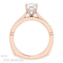 14k Rose Gold Asscher Cut Forever One Engagement Ring Setting #GTJ1054-asscher-fo-r 2 14k Rose Gold Asscher Cut Forever One Engagement Ring Setting #GTJ1054-asscher-fo-r