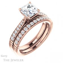 14k Rose Gold Asscher Cut Forever One Engagement Ring Setting #GTJ1054-asscher-fo-r 6 14k Rose Gold Asscher Cut Forever One Engagement Ring Setting #GTJ1054-asscher-fo-r