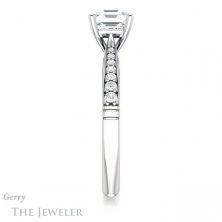 14k White Gold Asscher Cut Forever One Engagement Ring Setting #GTJ1054-asscher-fo-w 3 14k White Gold Asscher Cut Forever One Engagement Ring Setting #GTJ1054-asscher-fo-w