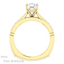 14k Yellow Gold Asscher Cut Forever One Engagement Ring Setting #GTJ1054-asscher-fo-y 2 14k Yellow Gold Asscher Cut Forever One Engagement Ring Setting #GTJ1054-asscher-fo-y