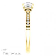 14k Yellow Gold Asscher Cut Forever One Engagement Ring Setting #GTJ1054-asscher-fo-y 3 14k Yellow Gold Asscher Cut Forever One Engagement Ring Setting #GTJ1054-asscher-fo-y