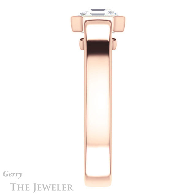 14k Rose Gold Asscher Cut Forever One Engagement Ring Setting #GTJ1056-asscher-fo-r 3 14k Rose Gold Asscher Cut Forever One Engagement Ring Setting #GTJ1056-asscher-fo-r