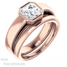 14k Rose Gold Asscher Cut Forever One Engagement Ring Setting #GTJ1056-asscher-fo-r 6 14k Rose Gold Asscher Cut Forever One Engagement Ring Setting #GTJ1056-asscher-fo-r
