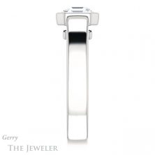 14k White Gold Asscher Cut Forever One Engagement Ring Setting #GTJ1056-asscher-fo-w