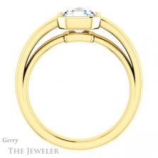 14k Yellow Gold Asscher Cut Forever One Engagement Ring Setting #GTJ1056-asscher-fo-y
