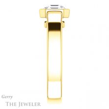 14k Yellow Gold Asscher Cut Forever One Engagement Ring Setting #GTJ1056-asscher-fo-y