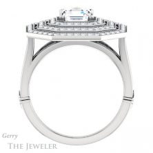 14k White Gold Asscher Cut Forever One Engagement Ring Setting #GTJ1057-asscher-fo-w 2 14k White Gold Asscher Cut Forever One Engagement Ring Setting #GTJ1057-asscher-fo-w