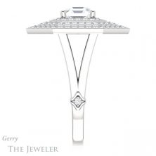 14k White Gold Asscher Cut Forever One Engagement Ring Setting #GTJ1057-asscher-fo-w 3 14k White Gold Asscher Cut Forever One Engagement Ring Setting #GTJ1057-asscher-fo-w