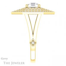 14k Yellow Gold Asscher Cut Forever One Engagement Ring Setting #GTJ1057-asscher-fo-y 3 14k Yellow Gold Asscher Cut Forever One Engagement Ring Setting #GTJ1057-asscher-fo-y