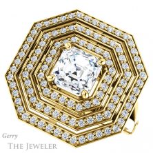 14k Yellow Gold Asscher Cut Forever One Engagement Ring Setting #GTJ1057-asscher-fo-y 5 14k Yellow Gold Asscher Cut Forever One Engagement Ring Setting #GTJ1057-asscher-fo-y