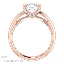 14k Rose Gold Asscher Cut Forever One Engagement Ring Setting #GTJ1059-asscher-fo-r 2 14k Rose Gold Asscher Cut Forever One Engagement Ring Setting #GTJ1059-asscher-fo-r